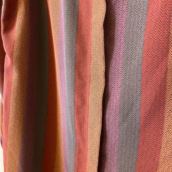 Vintage 70s Retro Secretary Blouse Regina Porter Striped 2 Piece Skirt Set XS/S - Picture 8 of 16